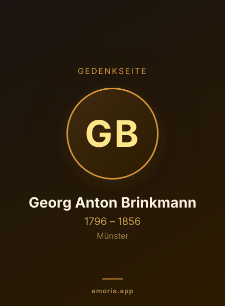 Gedenkportrait von Georg Anton Brinkmann