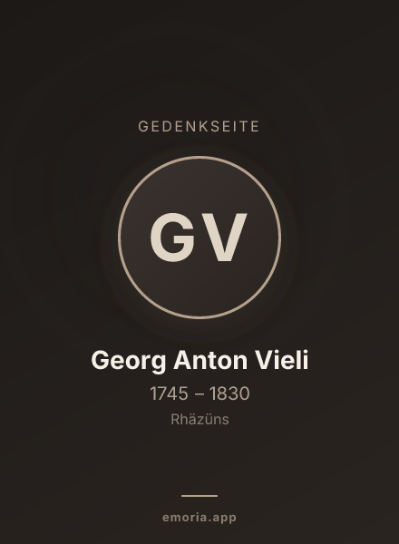 Gedenkportrait von Georg Anton Vieli