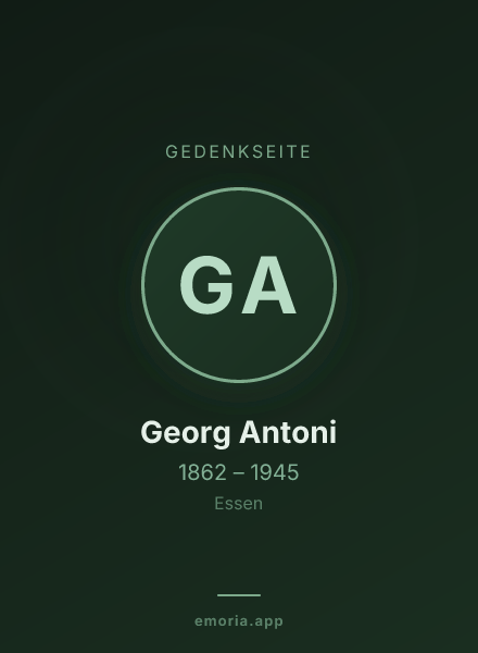 Gedenkportrait von Georg Antoni