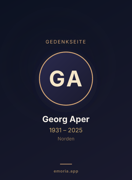 Gedenkportrait von Georg Aper