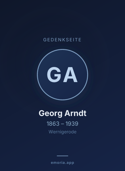 Gedenkportrait von Georg Arndt