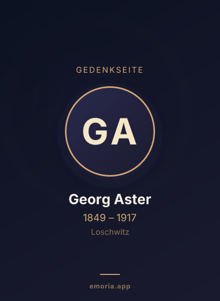 Gedenkportrait von Georg Aster