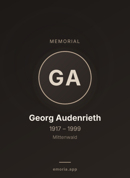 Memorial portrait of Georg Audenrieth