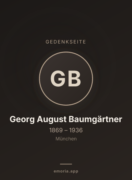 Gedenkportrait von Georg August Baumgärtner