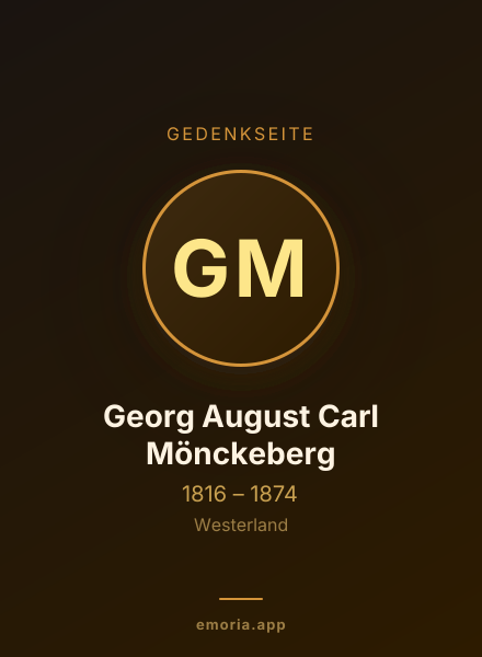 Gedenkportrait von Georg August Carl Mönckeberg
