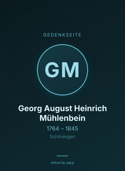 Gedenkportrait von Georg August Heinrich Mühlenbein
