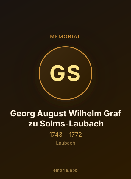 Memorial portrait of Georg August Wilhelm Graf zu Solms-Laubach
