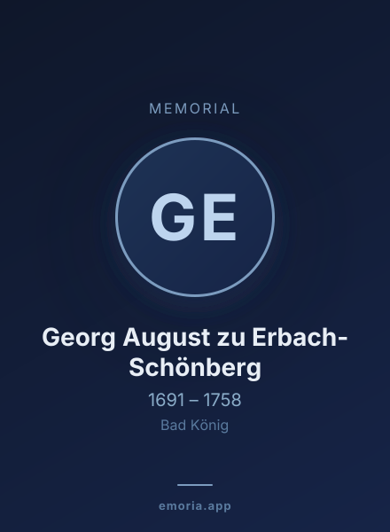 Memorial portrait of Georg August zu Erbach-Schönberg