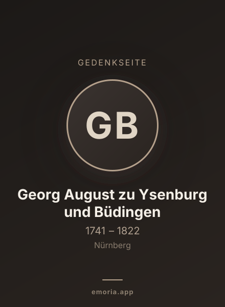 Gedenkportrait von Georg August zu Ysenburg und Büdingen