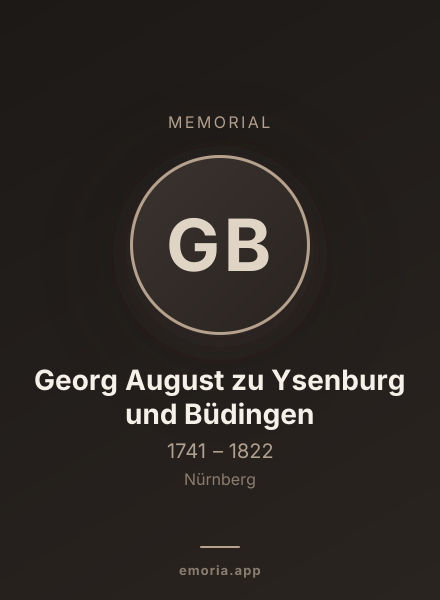 Memorial portrait of Georg August zu Ysenburg und Büdingen