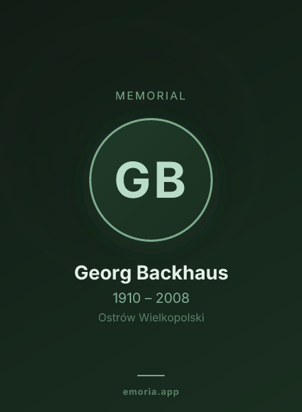 Memorial portrait of Georg Backhaus