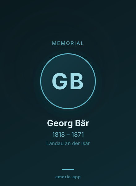 Memorial portrait of Georg Bär