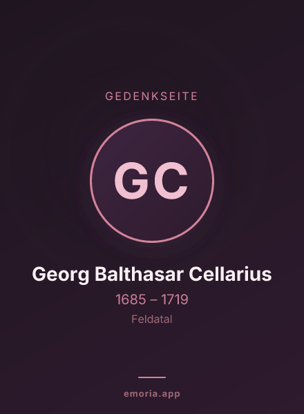 Gedenkportrait von Georg Balthasar Cellarius
