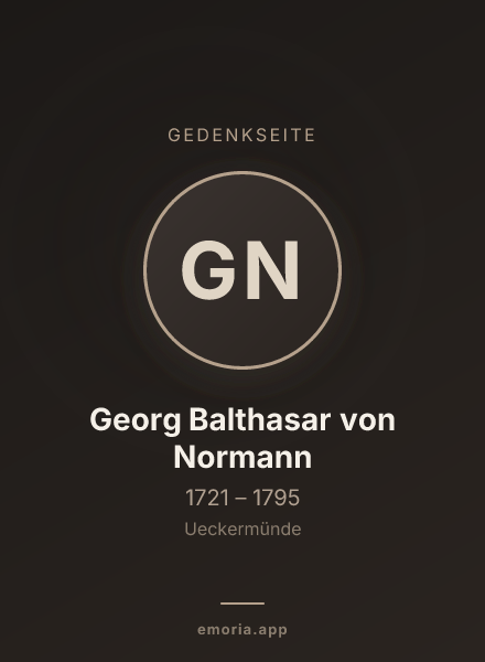 Gedenkportrait von Georg Balthasar von Normann