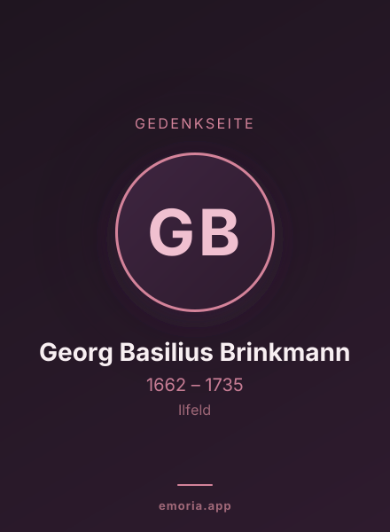 Gedenkportrait von Georg Basilius Brinkmann