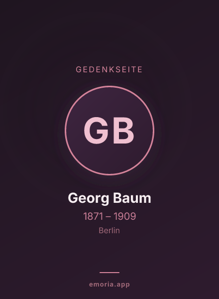 Gedenkportrait von Georg Baum