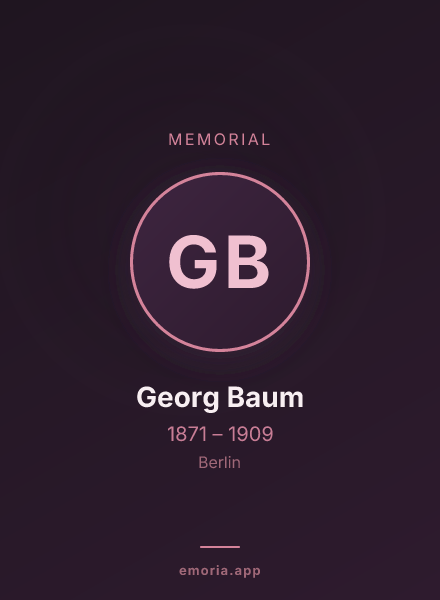 Memorial portrait of Georg Baum