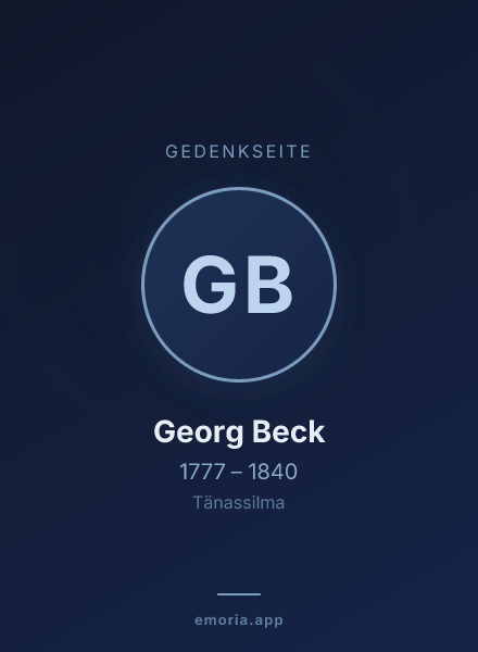 Gedenkportrait von Georg Beck
