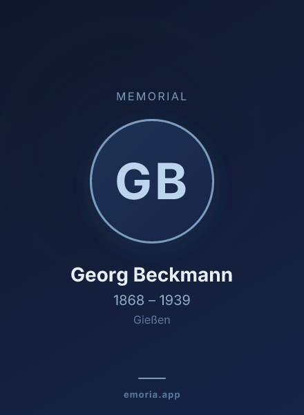 Memorial portrait of Georg Beckmann