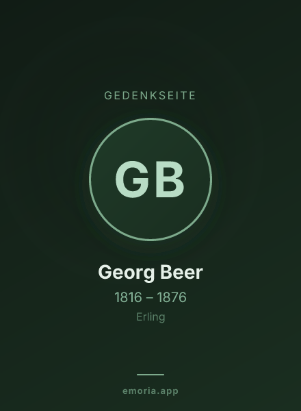 Gedenkportrait von Georg Beer