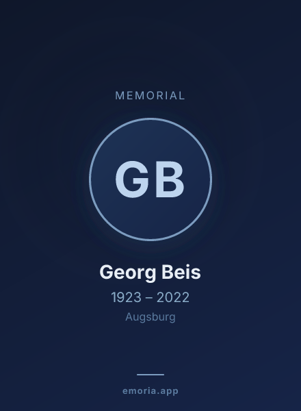 Memorial portrait of Georg Beis