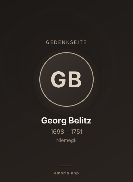 Gedenkportrait von Georg Belitz