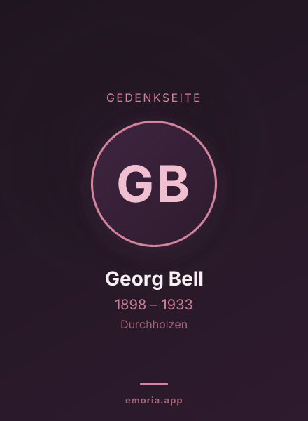 Gedenkportrait von Georg Bell