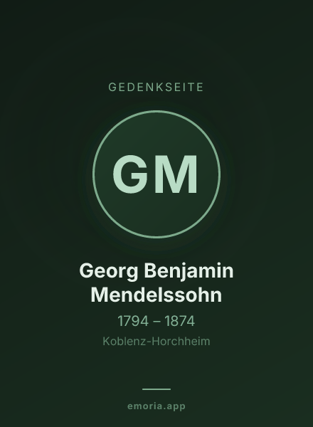 Gedenkportrait von Georg Benjamin Mendelssohn
