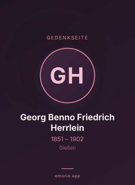 Gedenkportrait von Georg Benno Friedrich Herrlein