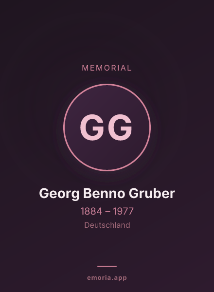 Memorial portrait of Georg Benno Gruber