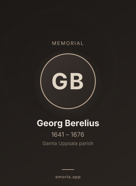 Memorial portrait of Georg Berelius