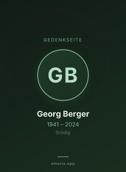 Gedenkportrait von Georg Berger