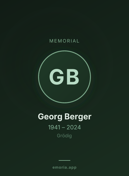 Memorial portrait of Georg Berger