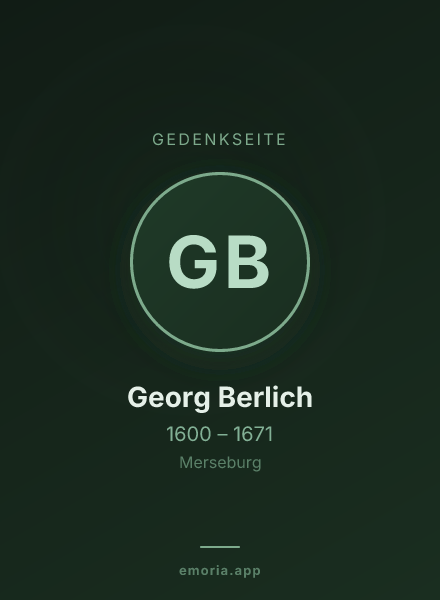 Gedenkportrait von Georg Berlich