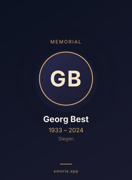 Memorial portrait of Georg Best