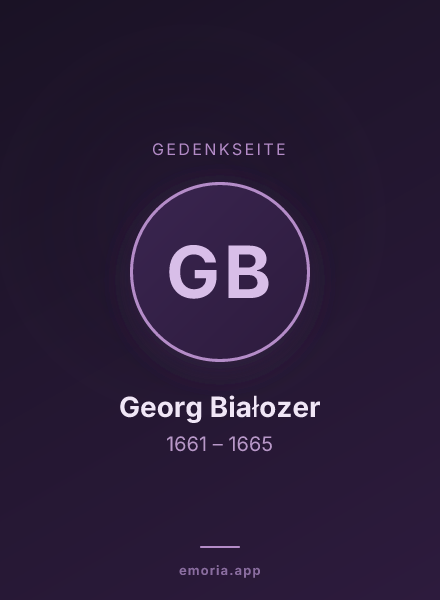 Gedenkportrait von Georg Białozer