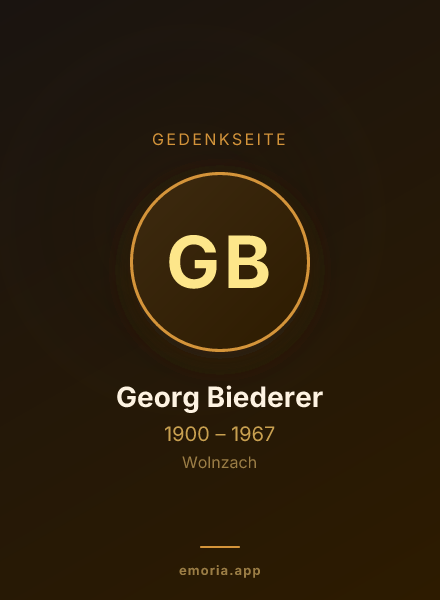 Gedenkportrait von Georg Biederer