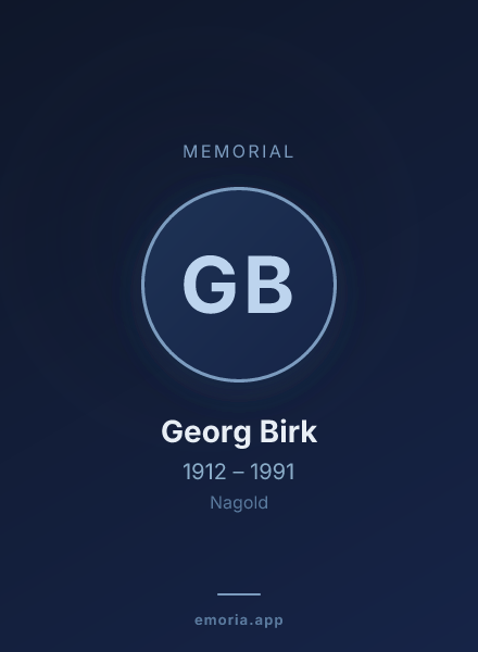 Memorial portrait of Georg Birk