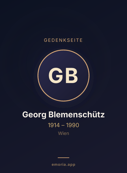 Gedenkportrait von Georg Blemenschütz