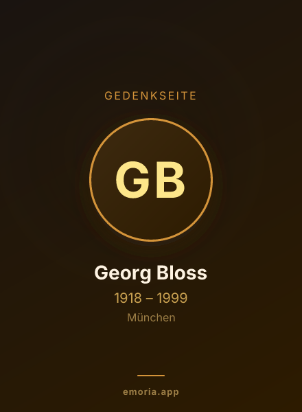 Gedenkportrait von Georg Bloss