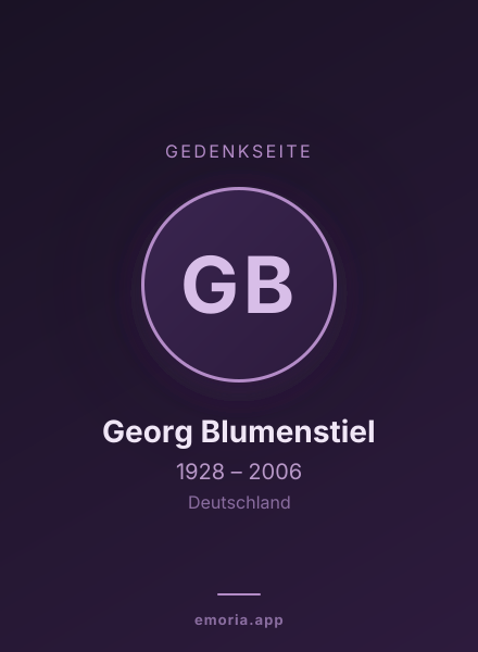 Gedenkportrait von Georg Blumenstiel