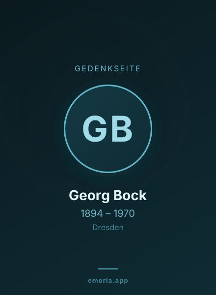 Gedenkportrait von Georg Bock