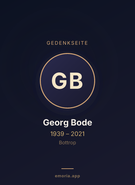 Gedenkportrait von Georg Bode