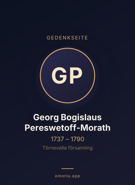 Gedenkportrait von Georg Bogislaus Pereswetoff-Morath
