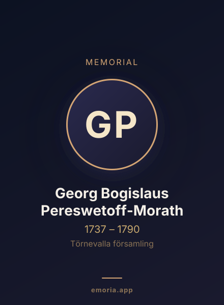 Memorial portrait of Georg Bogislaus Pereswetoff-Morath