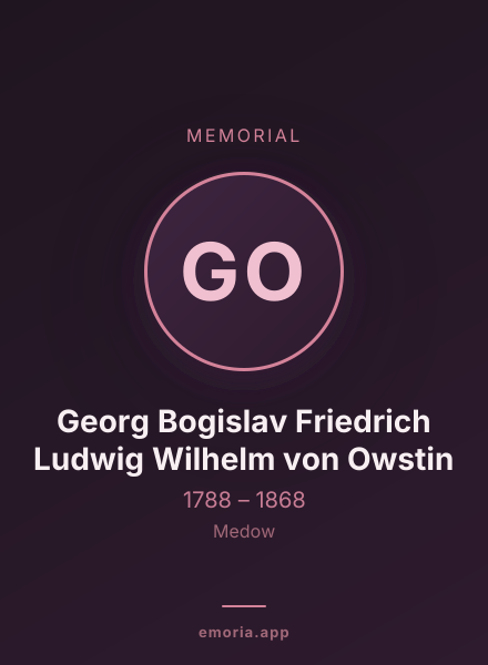 Memorial portrait of Georg Bogislav Friedrich Ludwig Wilhelm von Owstin