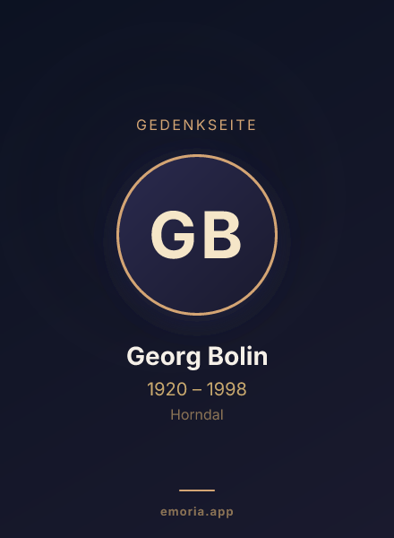 Gedenkportrait von Georg Bolin