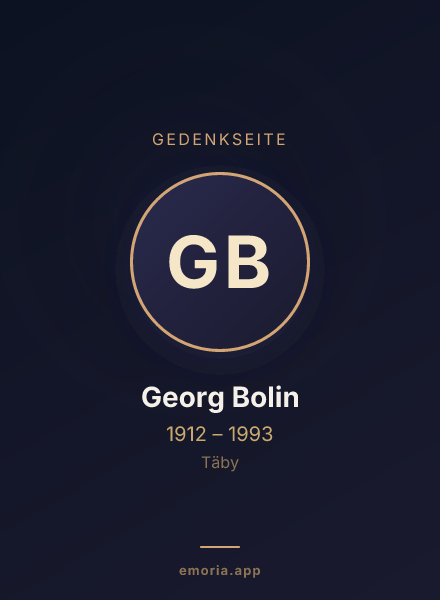 Gedenkportrait von Georg Bolin