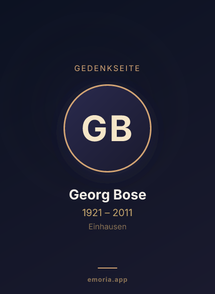 Gedenkportrait von Georg Bose