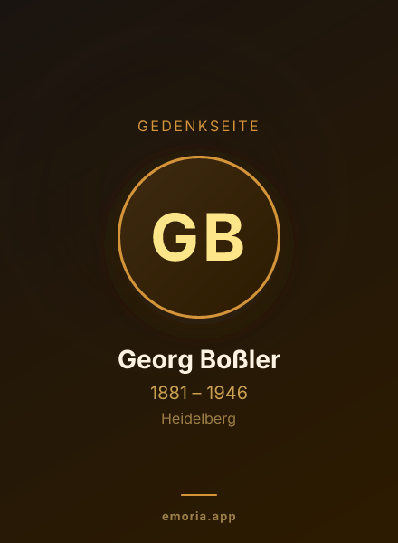 Gedenkportrait von Georg Boßler